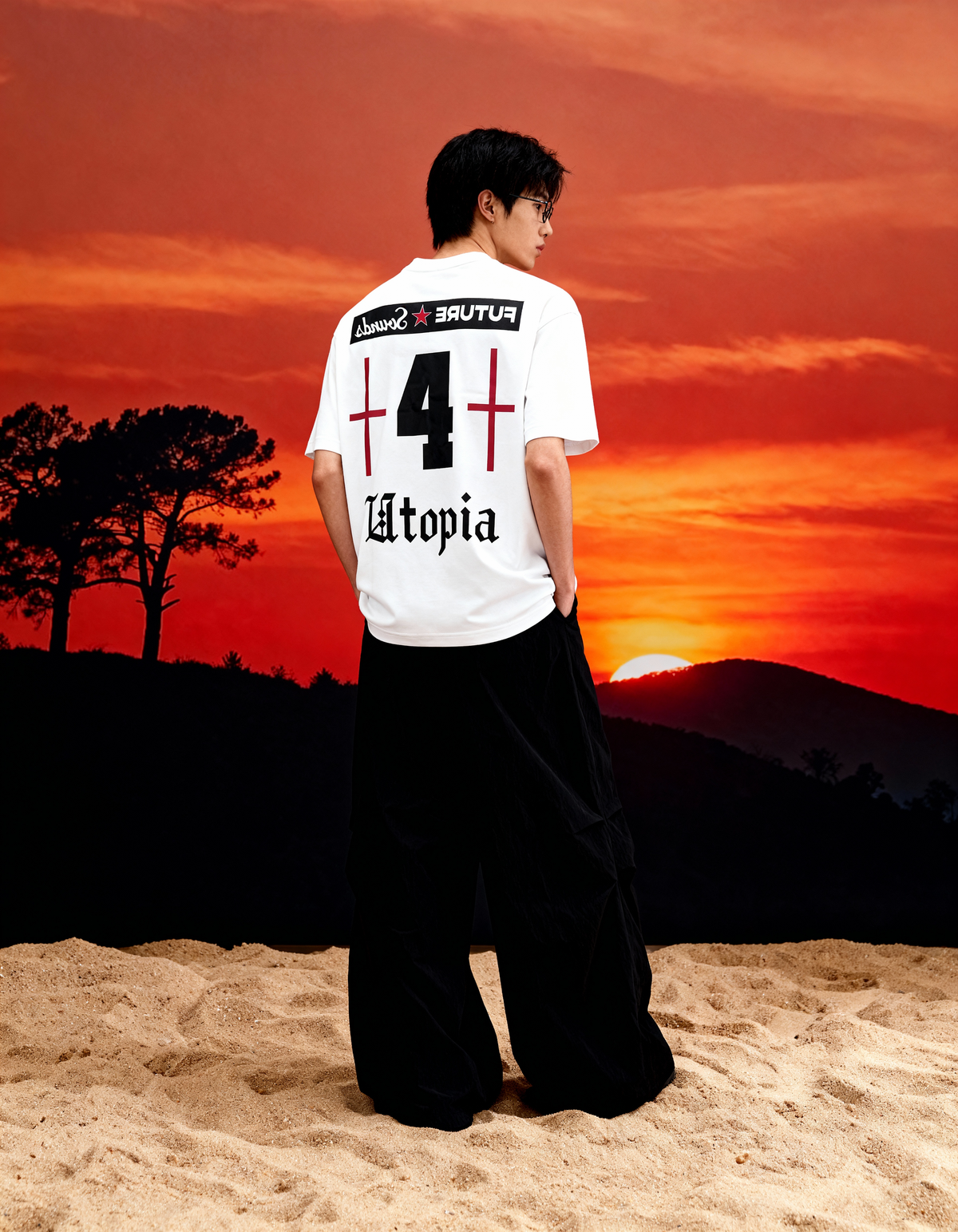 Maximus Printed White Oversized T-Shirt Main Character