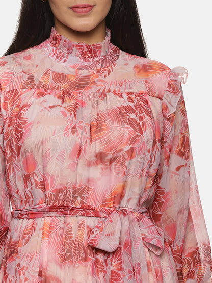 Buy Printed Midaxi Dress For Women In Pink
