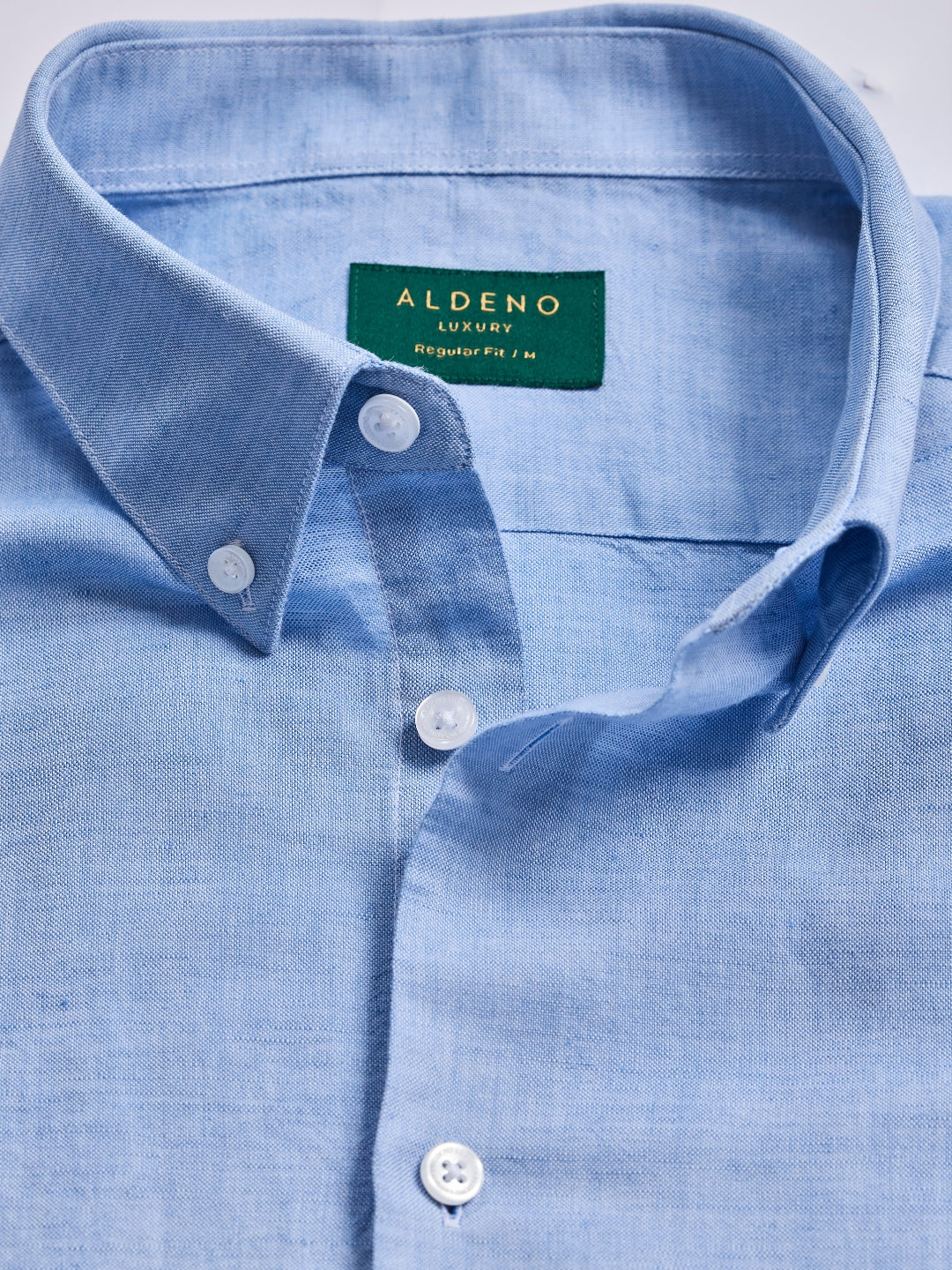 Regular Fit Linen Blend Blue Formal Shirt for Men (LINEE)