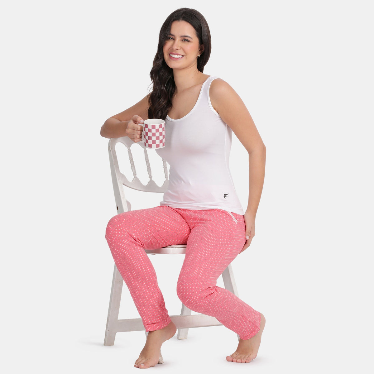 Envie NVC3006 White U-Neck Cotton Tank Top Pack of 2 Layering Slip