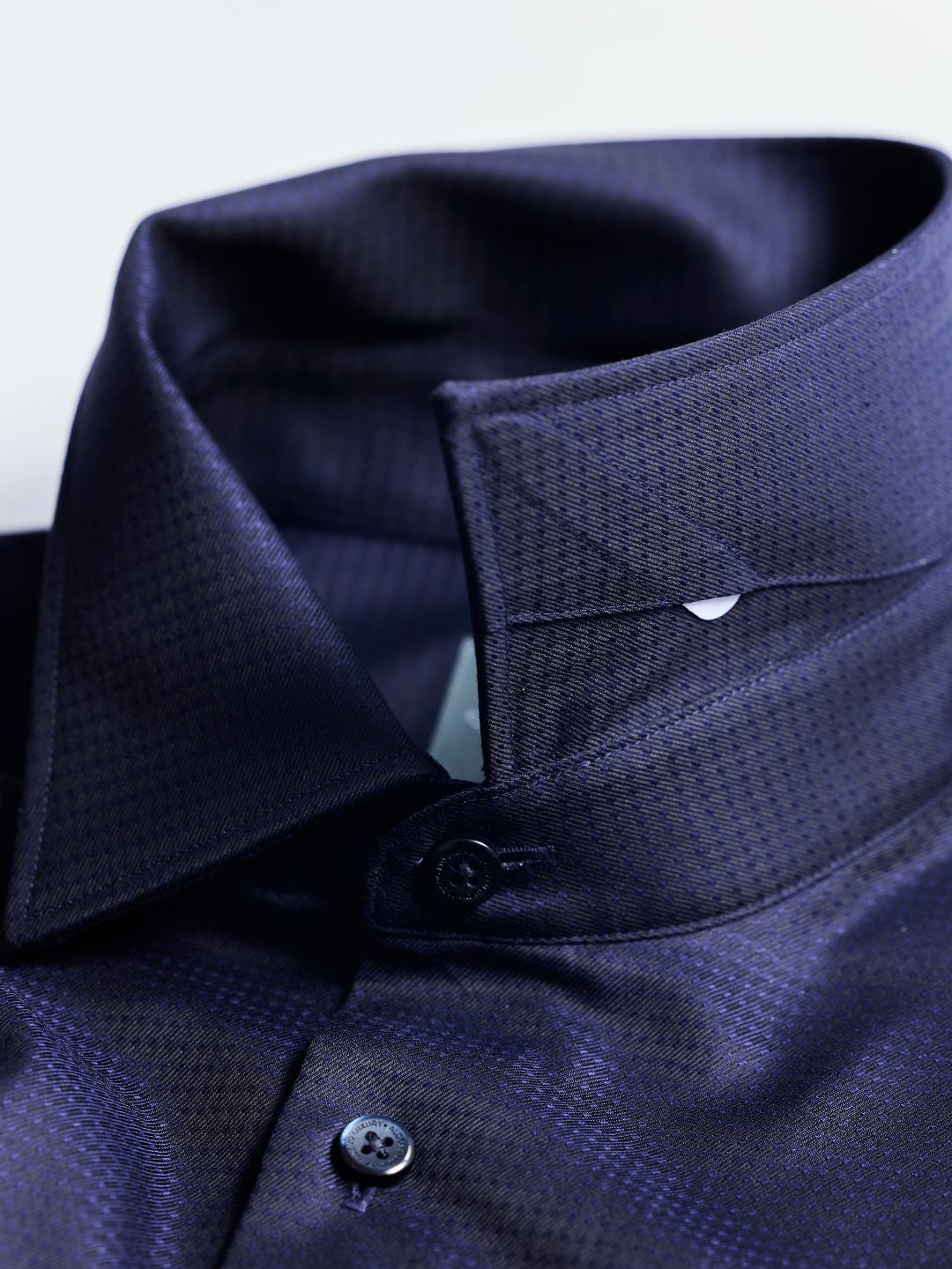 Regular Fit Cotton Navy Blue Formal Shirt for Men (FUSED)