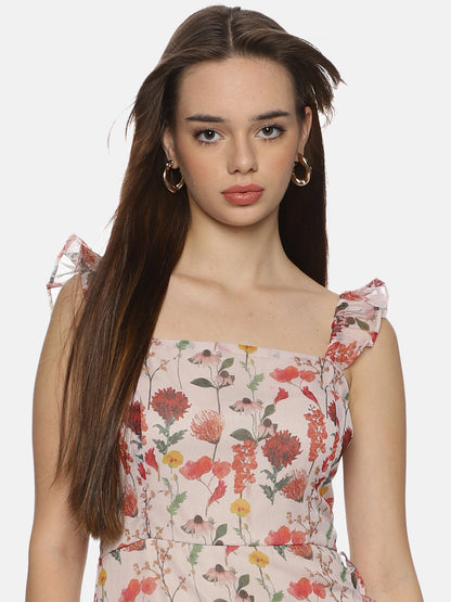 Buy Multicolor High Low Dress For Women In Off-White