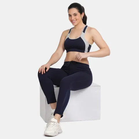 Envie black grey flannel activewear sports bra for workout yoga and running