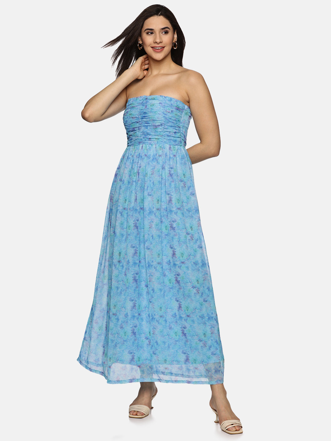 Buy Sleeveless Maxi Dress For Women In Blue
