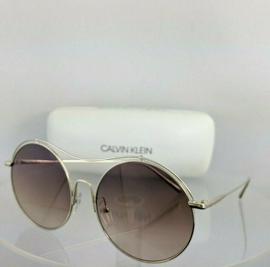 Calvin Klein Jean UV-Protected Grey Round Shiny Gold Framed Sunglasses