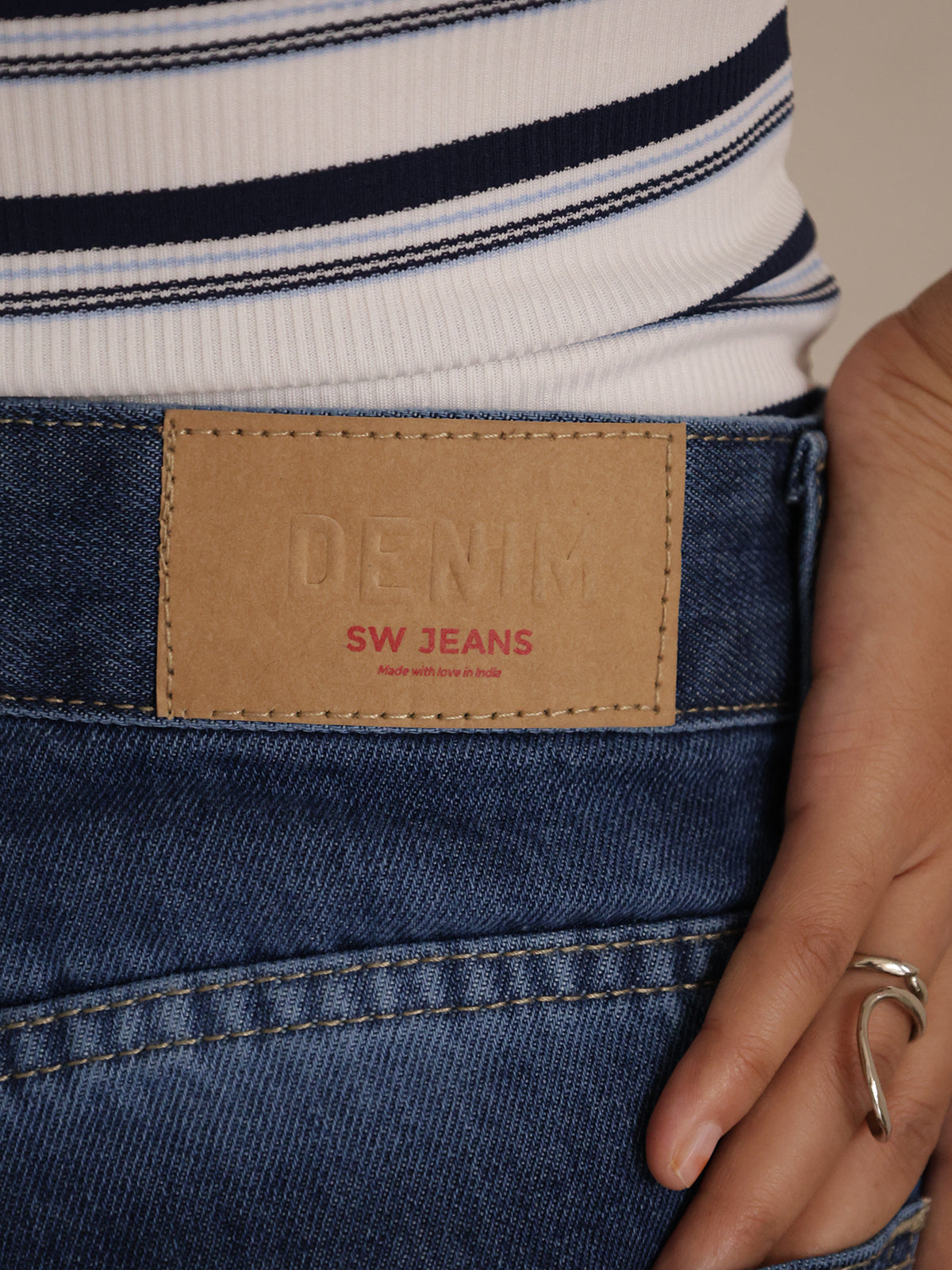 Classic Blue Washed Wide Leg Jeans
