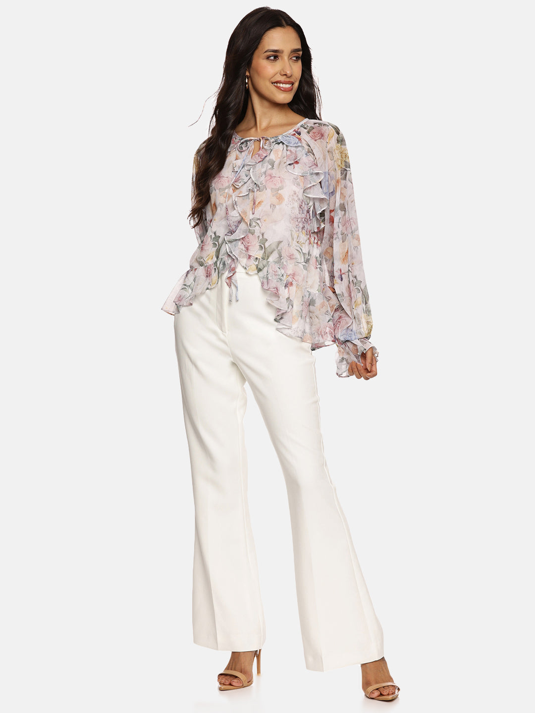 IS.U White Ruffled Boho Top