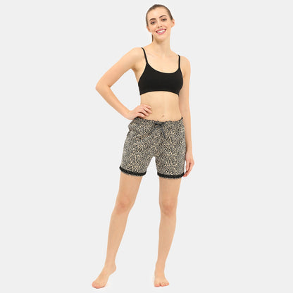 Envie Regular Fit Night Shorts Cheeta Pt - Assorted