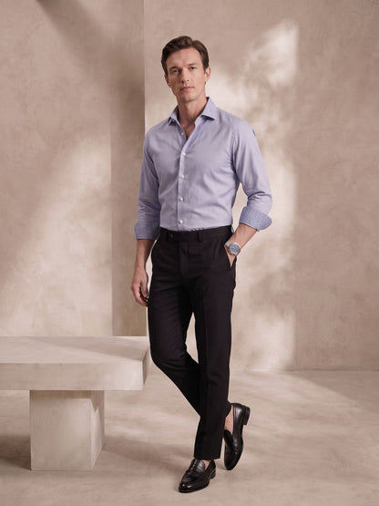 Slim Fit Grey Cotton Formal Shirt for Men (CLEO)