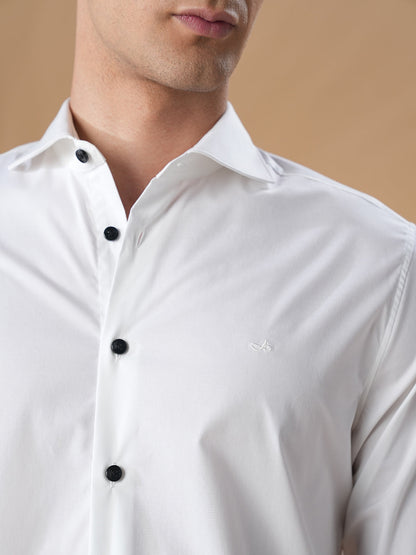 Off White Slim Fit Formal Cotton Shirt for men (CIECA)