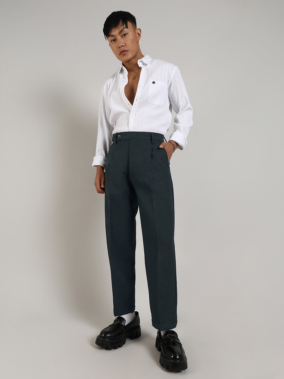 Tailored Linen-Blend Trousers