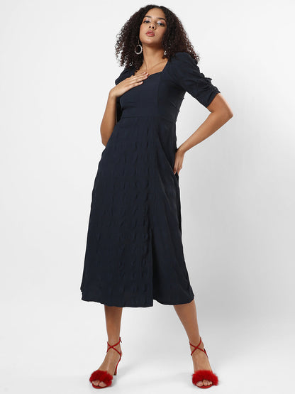 Solid Dress With Slit Detail