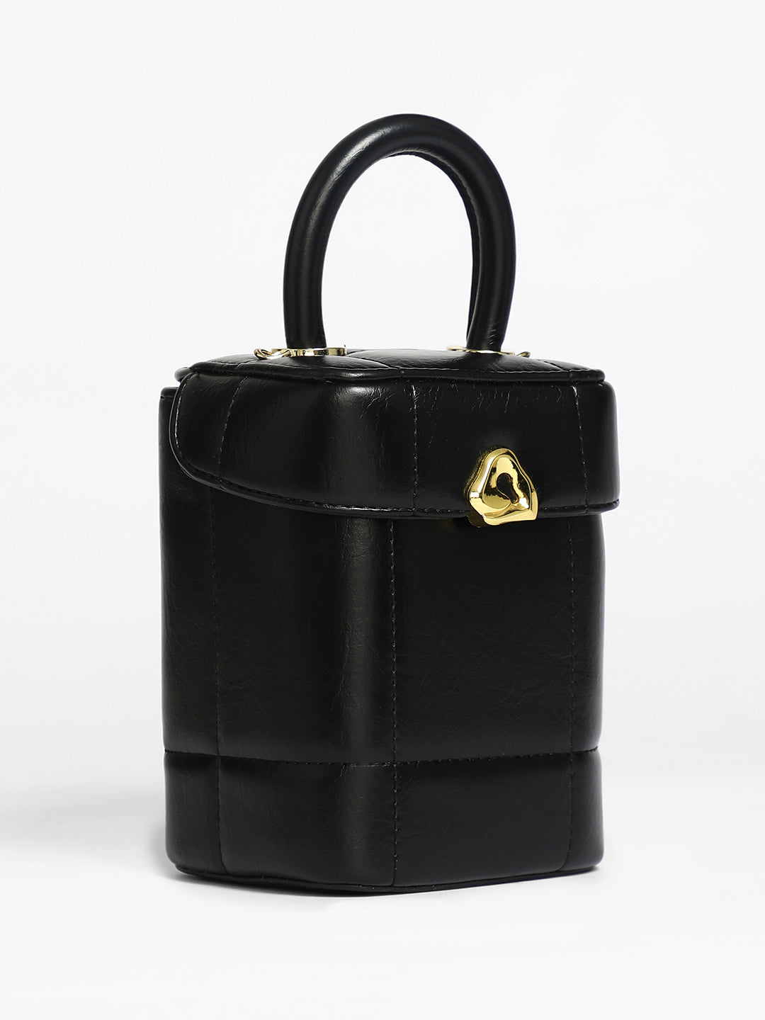 Dented Buckle Bucket Bag