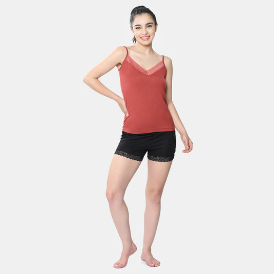 Envie Regular Fit V-Neck Short Length Lace Camisole