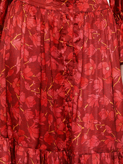 Buy Maroon Down Skirt For Women