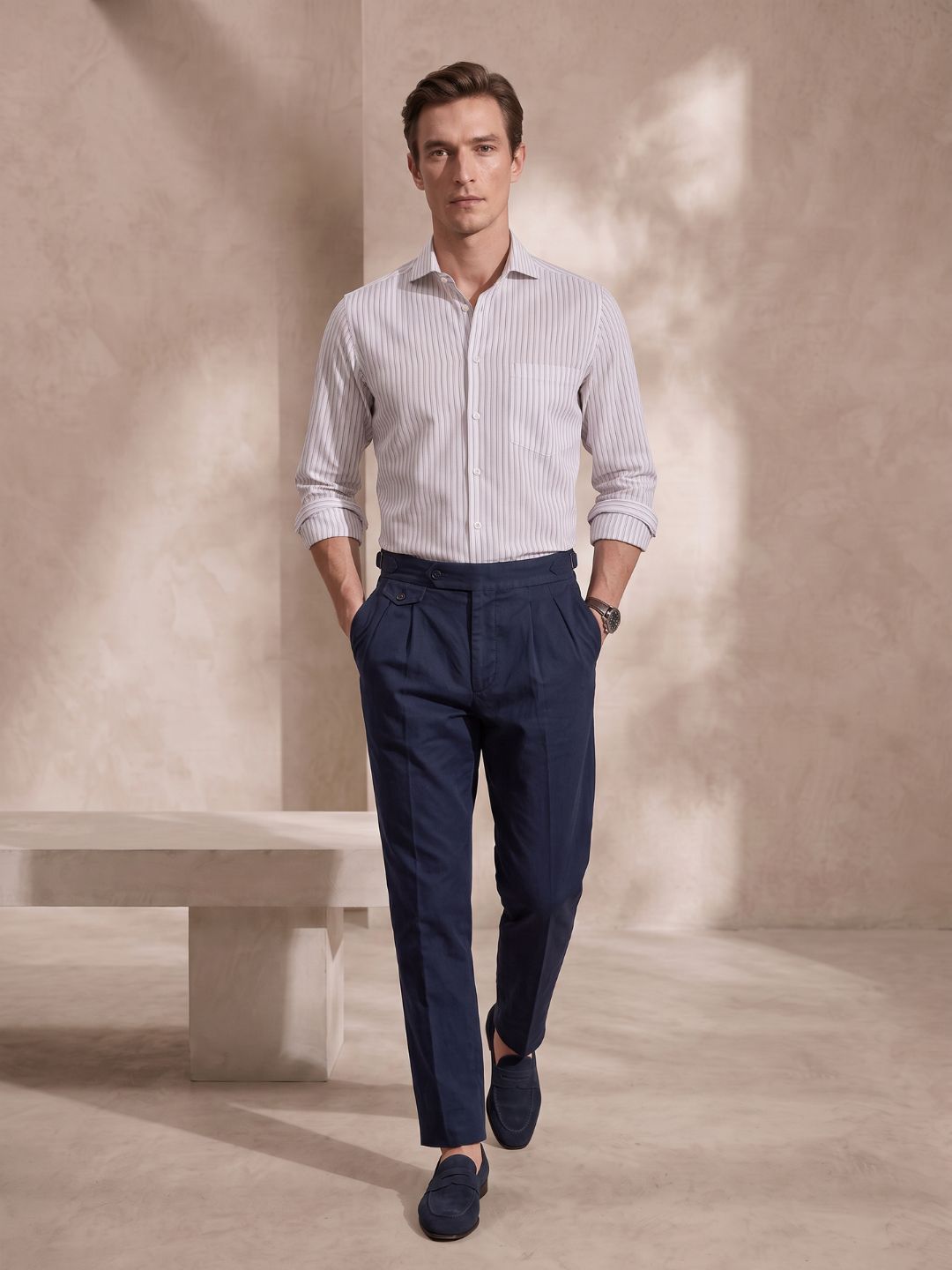 Slim Fit White Cotton Formal Shirt for Men (JAXON)