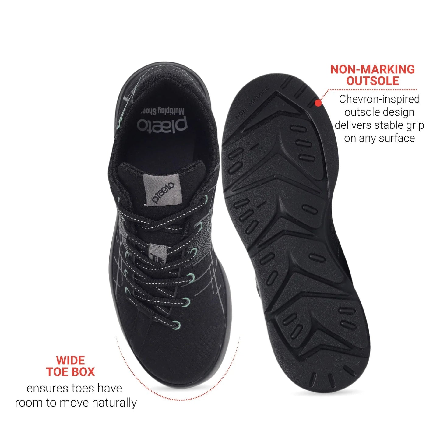 Men's Maidaan Black Training Shoes
