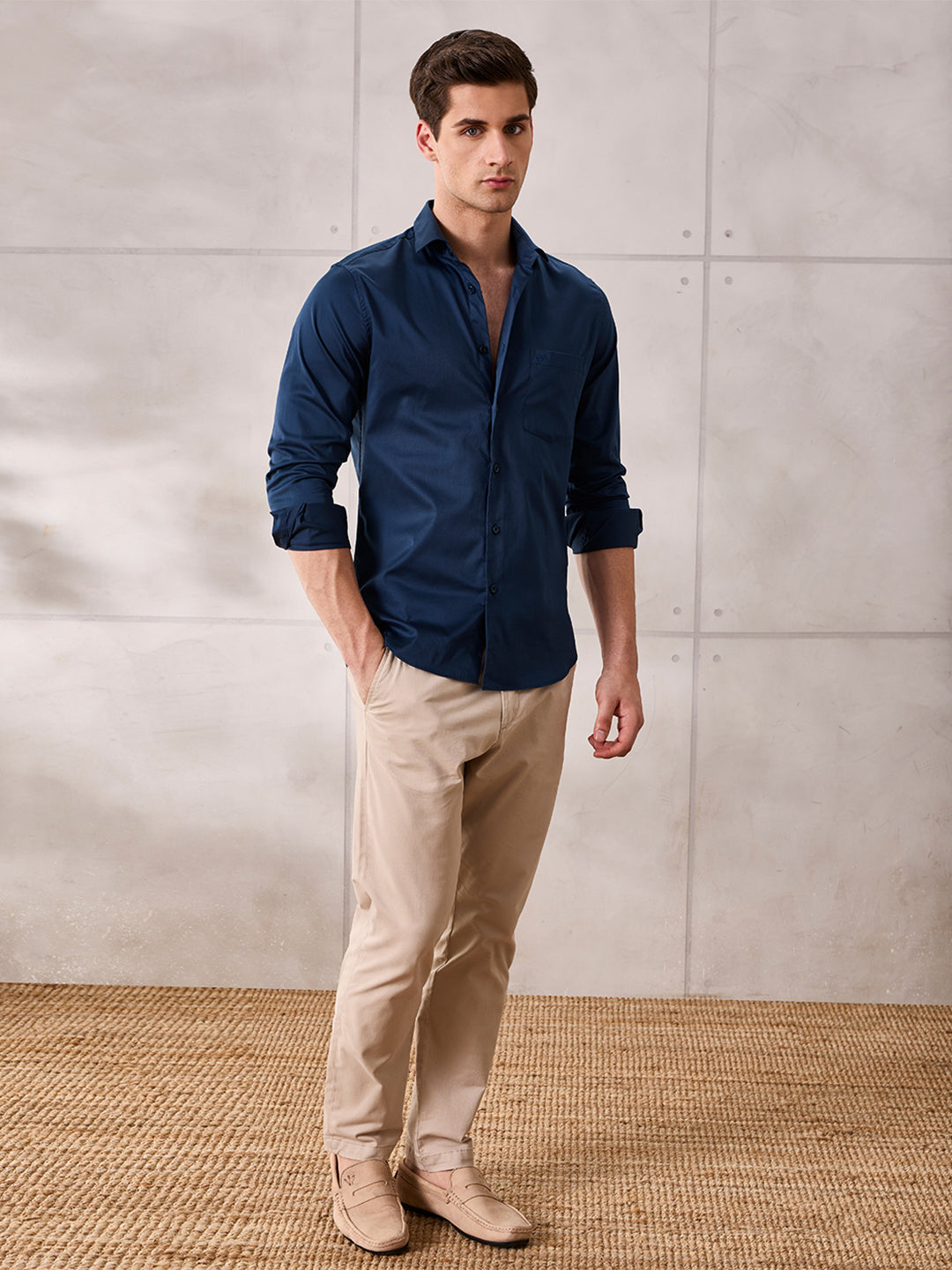 Aldeno Men Teal Formal Shirt (VENTO)