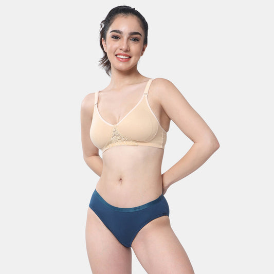 Envie Non-Padded Non-Wired Full Coverage T-Shirt Lace Bra