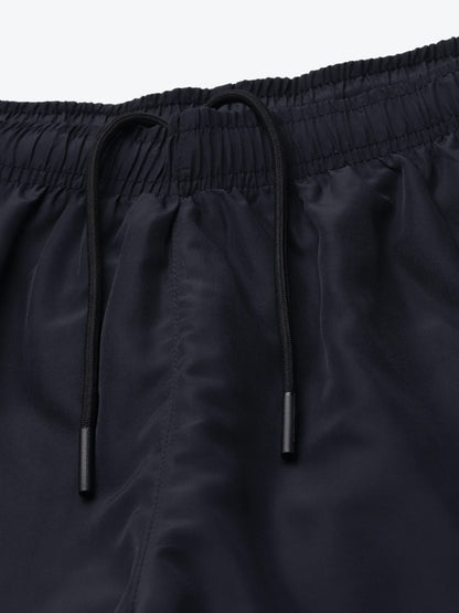 Alcis Men Navy Blue Solid Slim Fit Sports Shorts