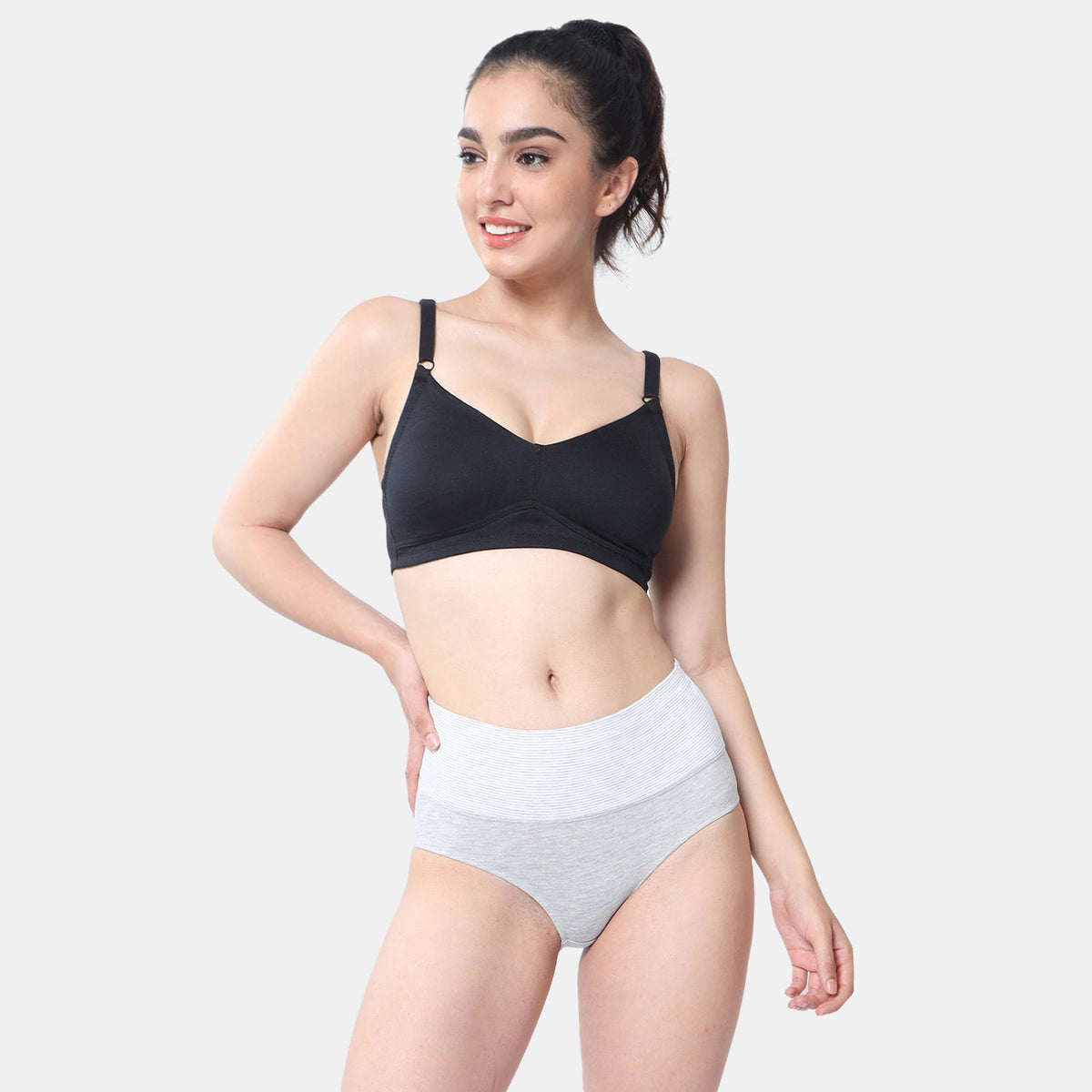 Envie non padded non wired full coverage t shirt bra NVB1092 black seamless smooth everyday comfort bra for women