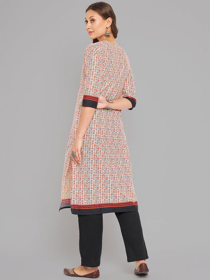 Women Multicolor Printed Straight Kurta