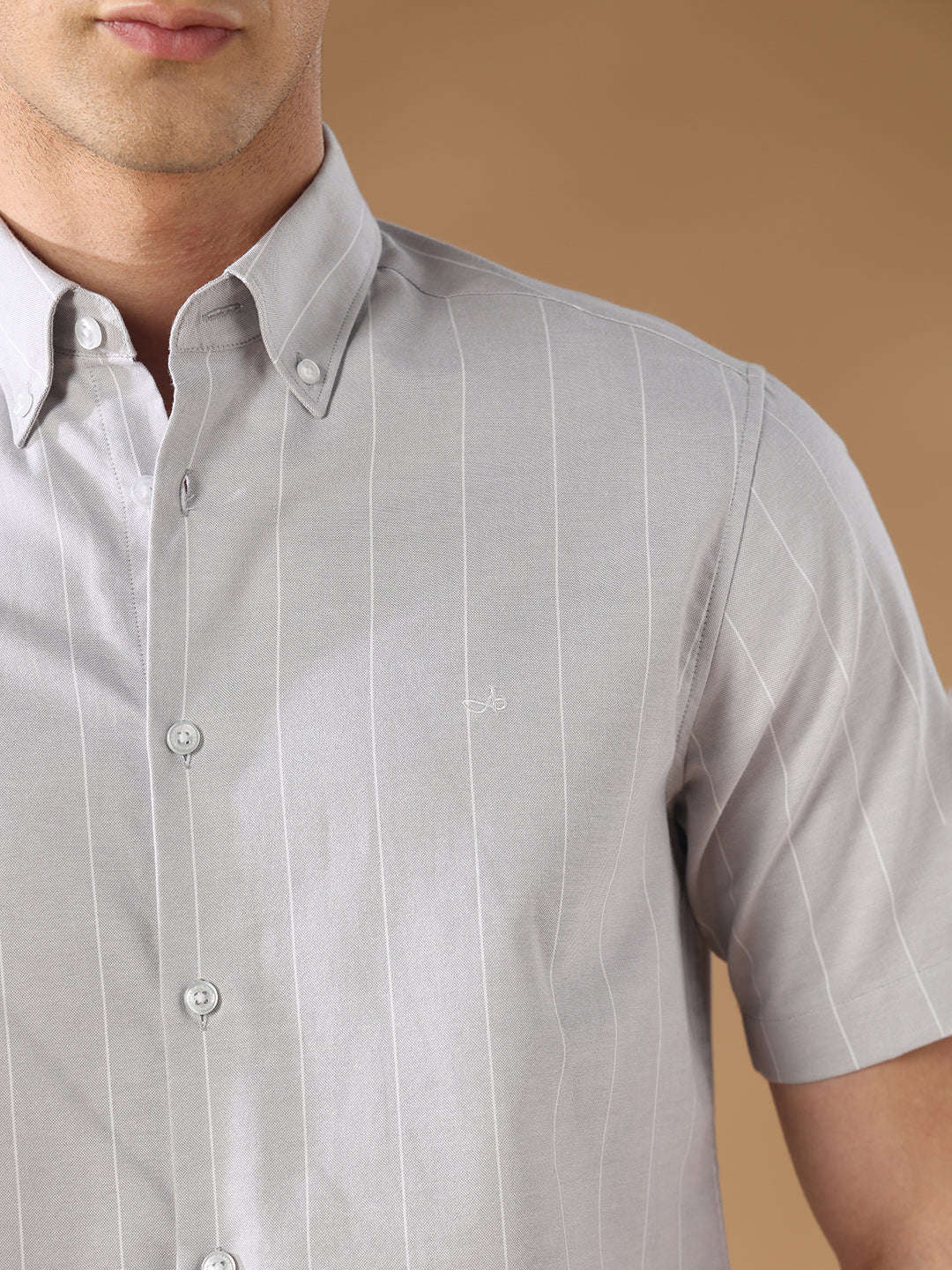 Grey Regular Fit Formal Cotton Shirt for men (COWIX)