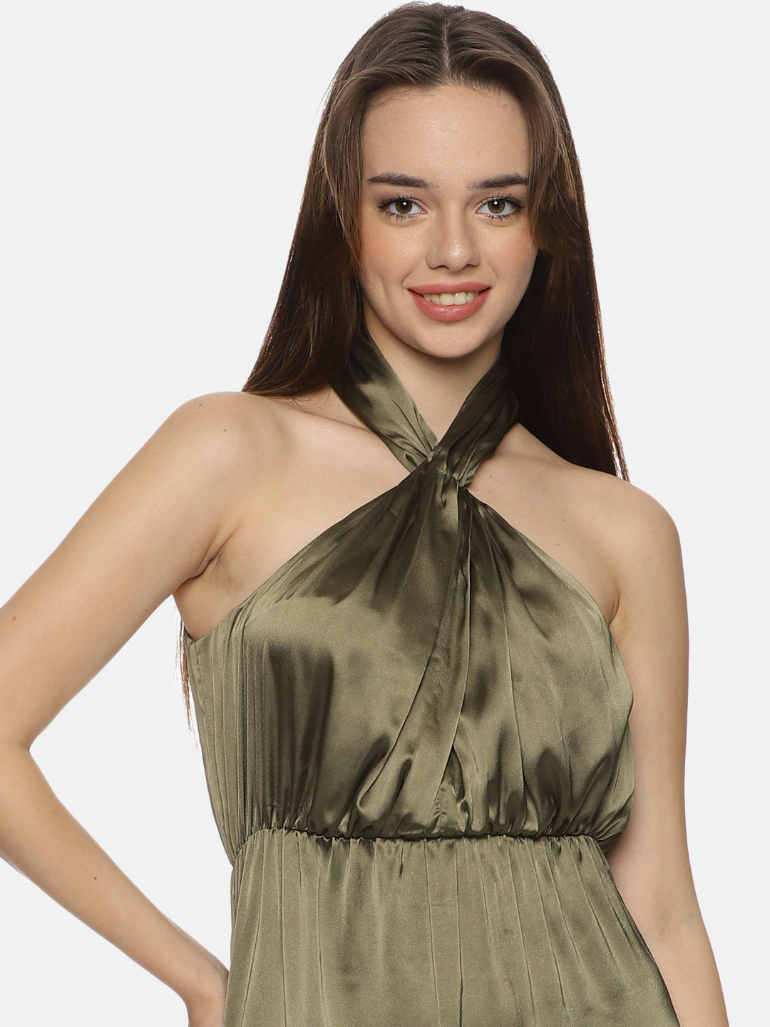 Buy Sleeveless Maxi Dress For Women In Olive