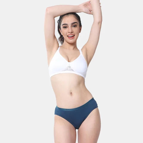 White t shirt lace bra Envie non wired non padded full coverage seamless lace bra invisible under clothes daily wear