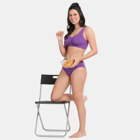 Purple sleeping bra Envie non padded non wired full coverage comfortable night wear bra for daily use