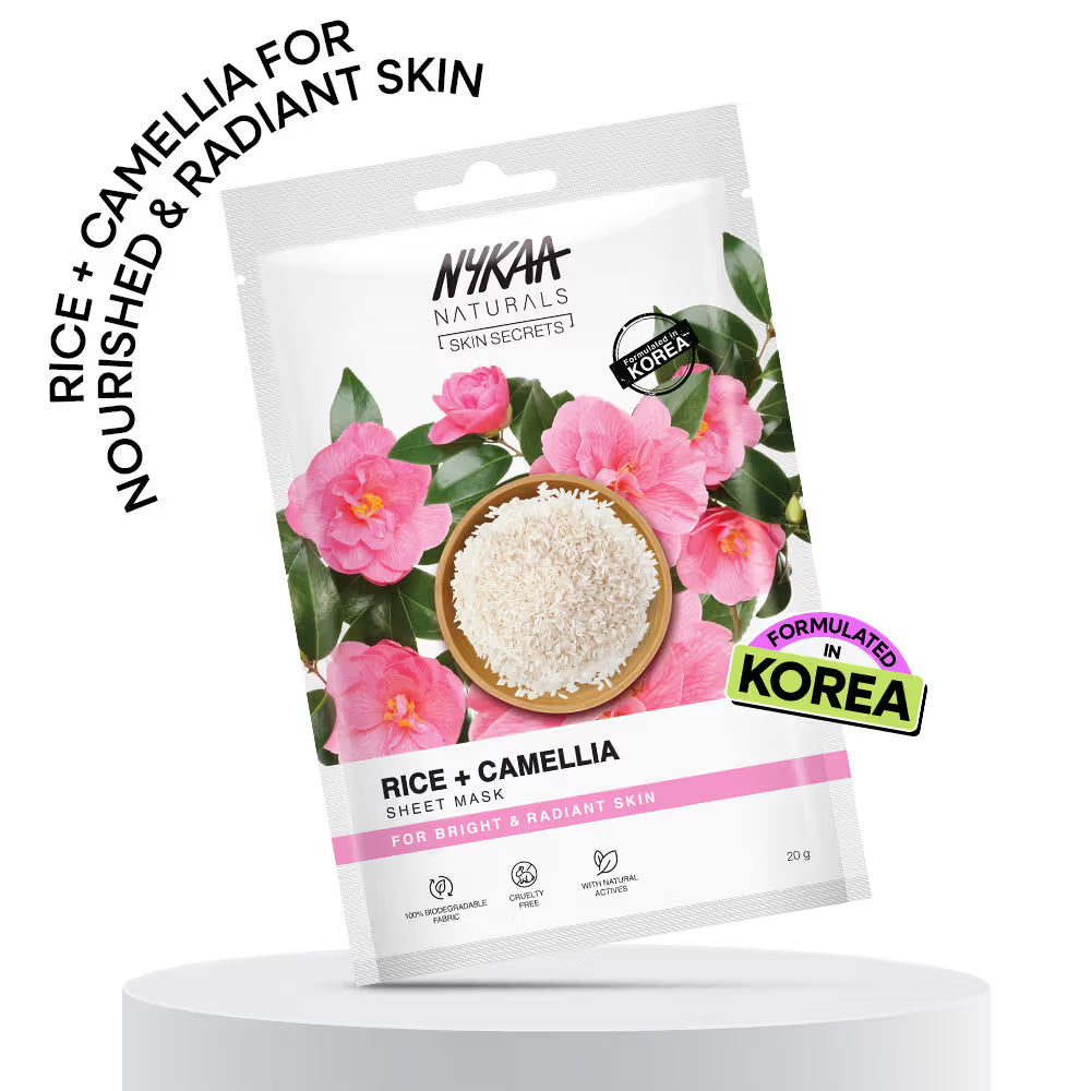 NYKAA NATURAL RICE+CAMELLIA Sheet Mask 20 GRAM