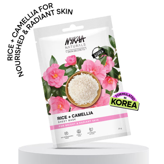 NYKAA NATURAL RICE+CAMELLIA Sheet Mask 20 GRAM