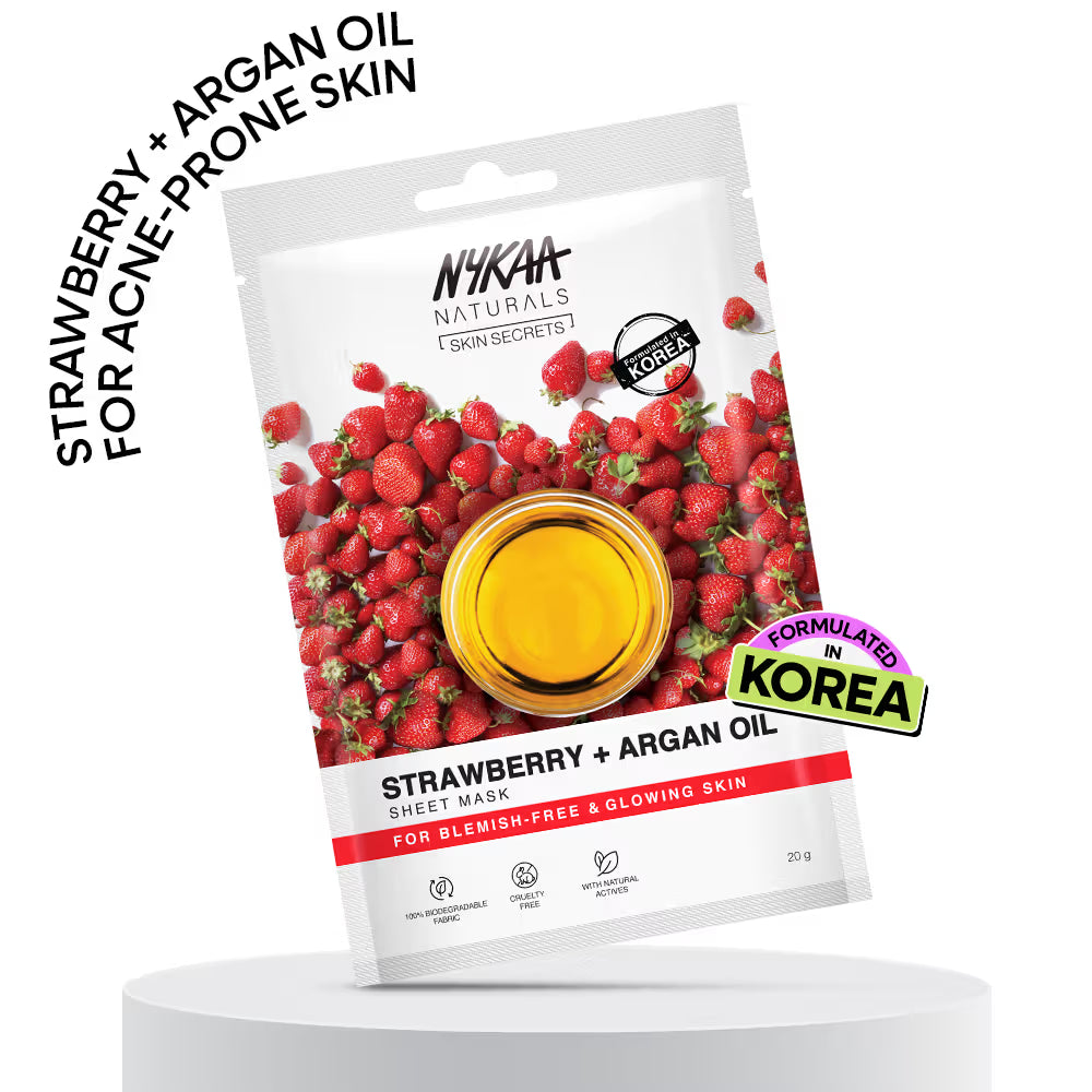 Nykaa Skin Secrets Strawberry + Argan Oil Sheet Mask 20 MILLI_LITRE