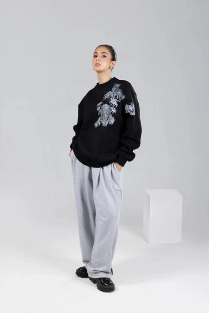 Midnight Hunt Printed Black Sweatshirt Off Sinners