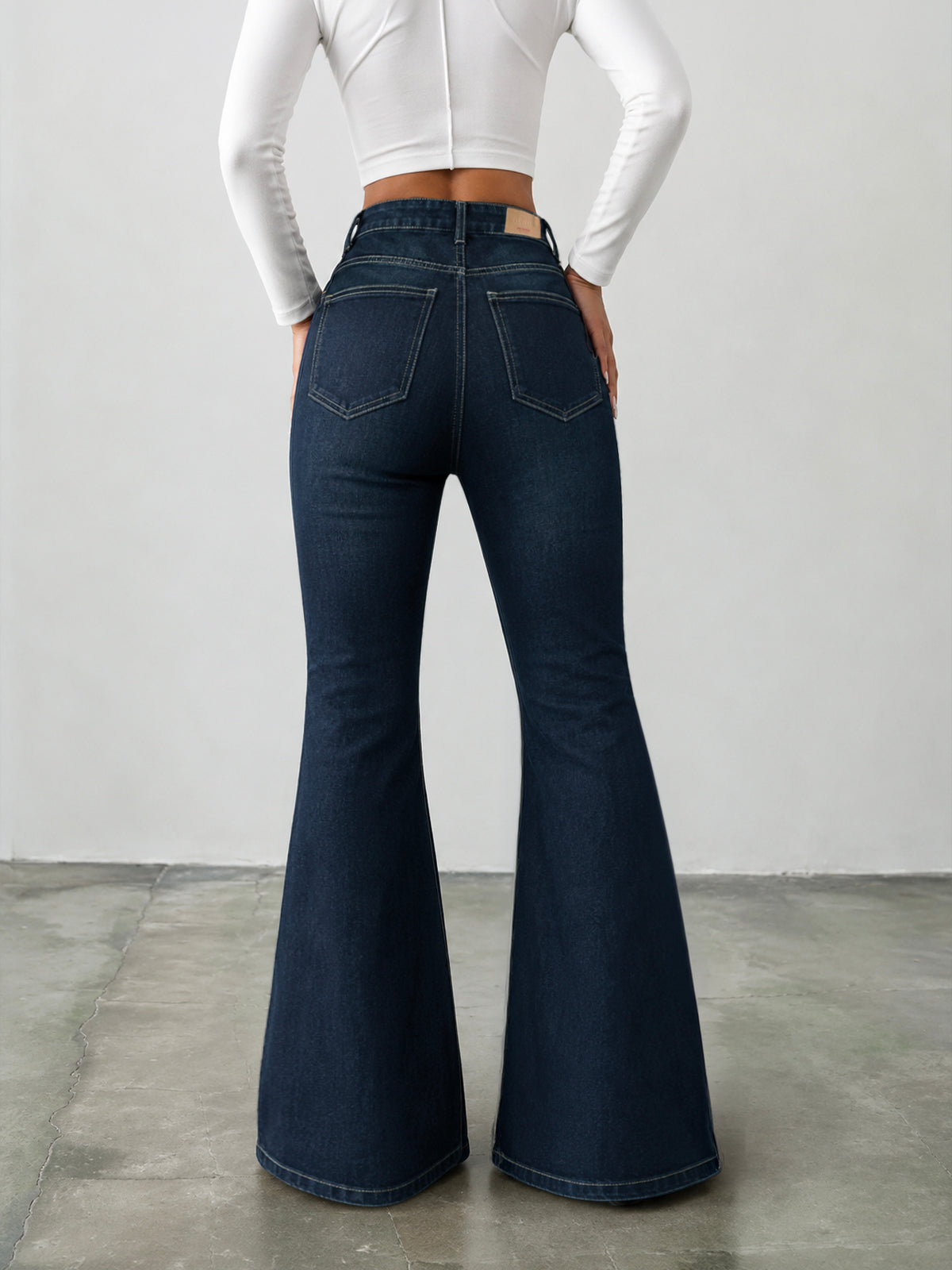 Cyber Blue Tinted Bootcut Jeans