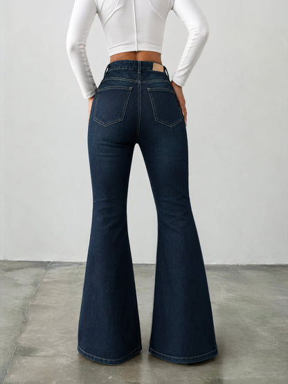 Cyber Blue Tinted Bootcut Jeans