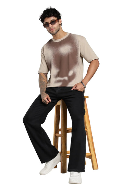 Brown Abstract Face T-Shirt