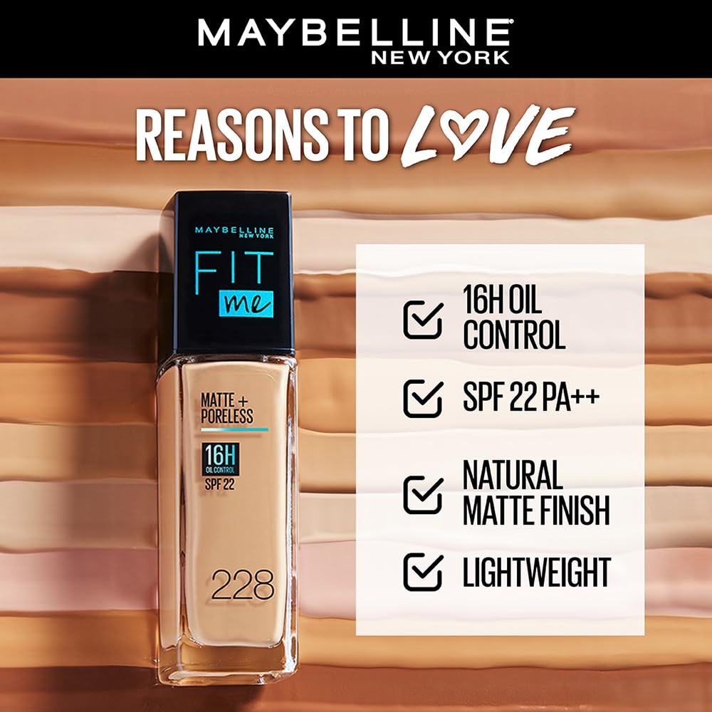 Maybelline New York Fit Me Matte+Poreless Liquid Foundation - 128Warm Nude 30 MILLI_LITRE