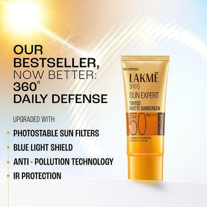 LAKME 9to5 Sun Expert Tinted Matte Sunscreen SPF50+++