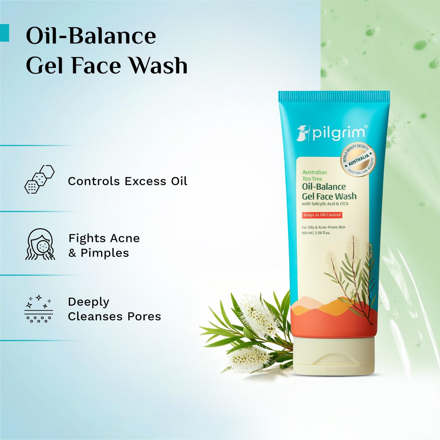 Pilgrim Tea Tree Purifying Gel Face Wash 100 MILLI_LITRE