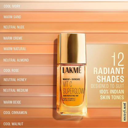 LAKME VIT C SUPERGLOW SKIN PERFECTING TINT FOUNDATION - N200 Neutral Nude 25 ml