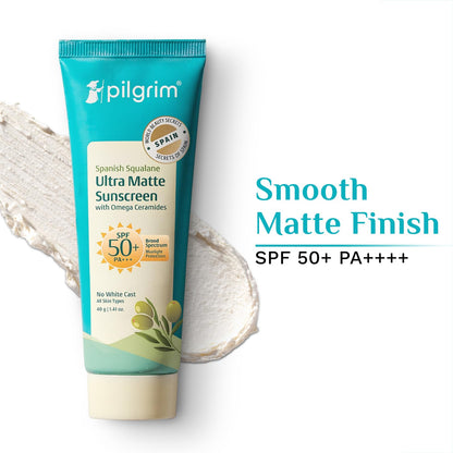 Pilgrim Squalane Ultra Matte SPF 50 PA+++ Sunscreen 50 GRAM