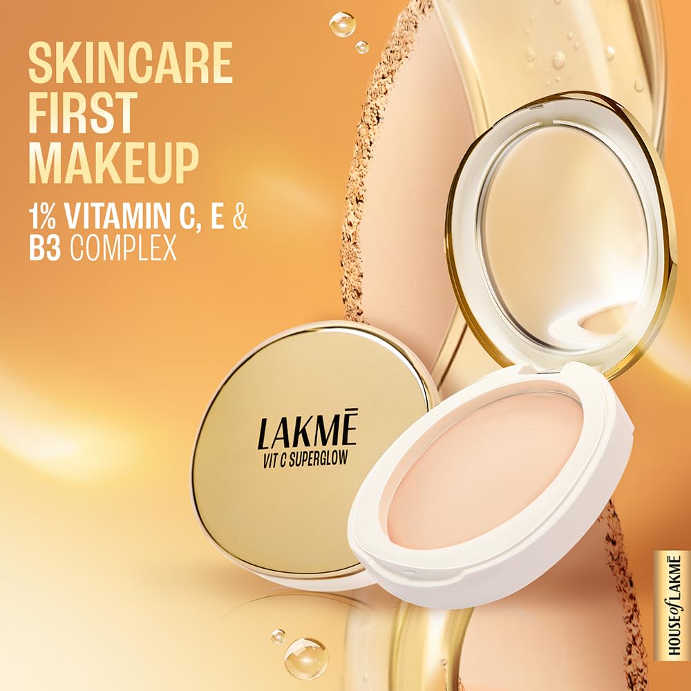 Lakme Makeup+Skincare Vitc Superglow Skin Perfecting Compact