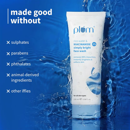 Plum 2% Niacinamide Face Wash With Rice Water For Bright Soft Skin 100 MILLI_LITRE