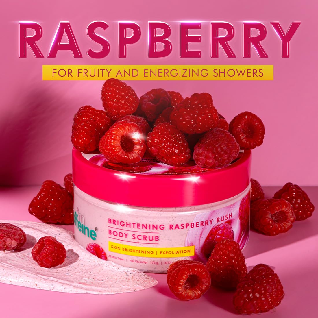mCaffeine Brightening Raspberry Rush Body Scrub 175 g
