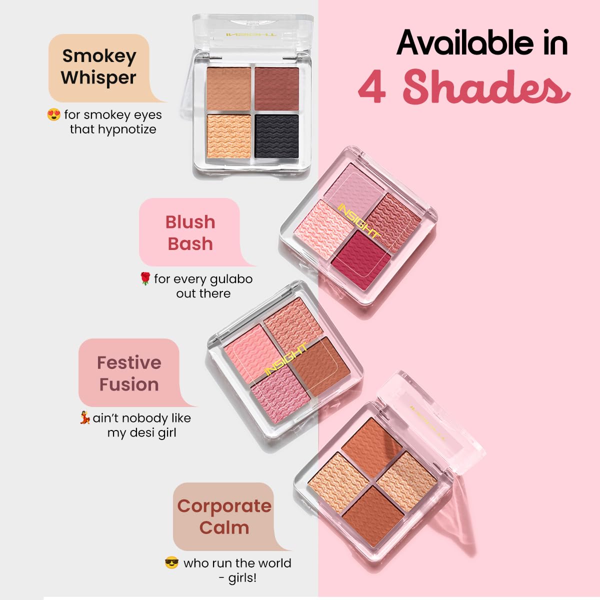 INSIGHT READY SET GLAM EYESHADOW PALETTE - Smokey Whisper 11 g