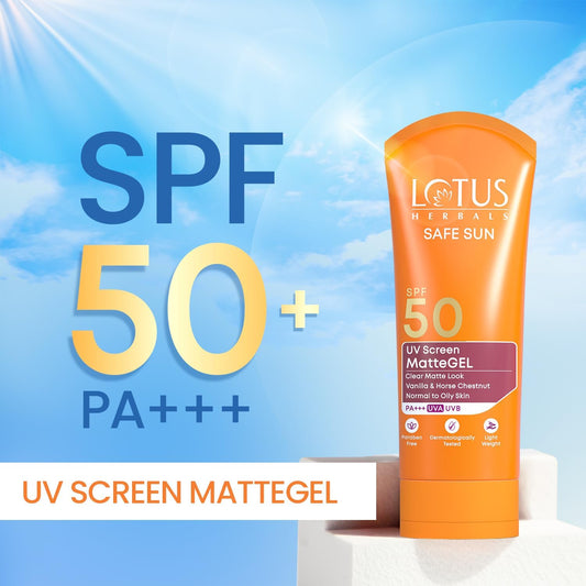 LOTUS HERBALS SAFE SUN SPF 50 UV Screen Matte GEL 50 g