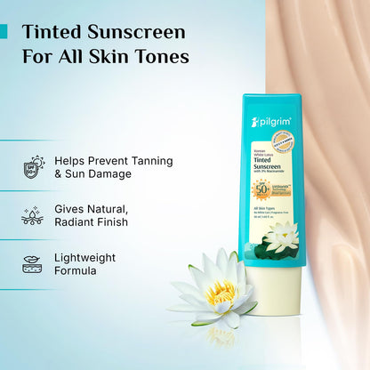 pilgrim Korian White Lotus Tinted SPF 50 PA++++ Sunscreen 50 MILLI_LITRE