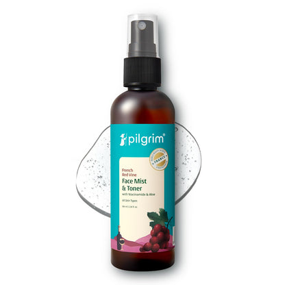 Pilgrim Alcohol Free Red Vine Face Toner, Mist Spray For Anti Ageing, Glowing Skin, Dry, Oily Men & Women, Women 100 MILLI_LITRE