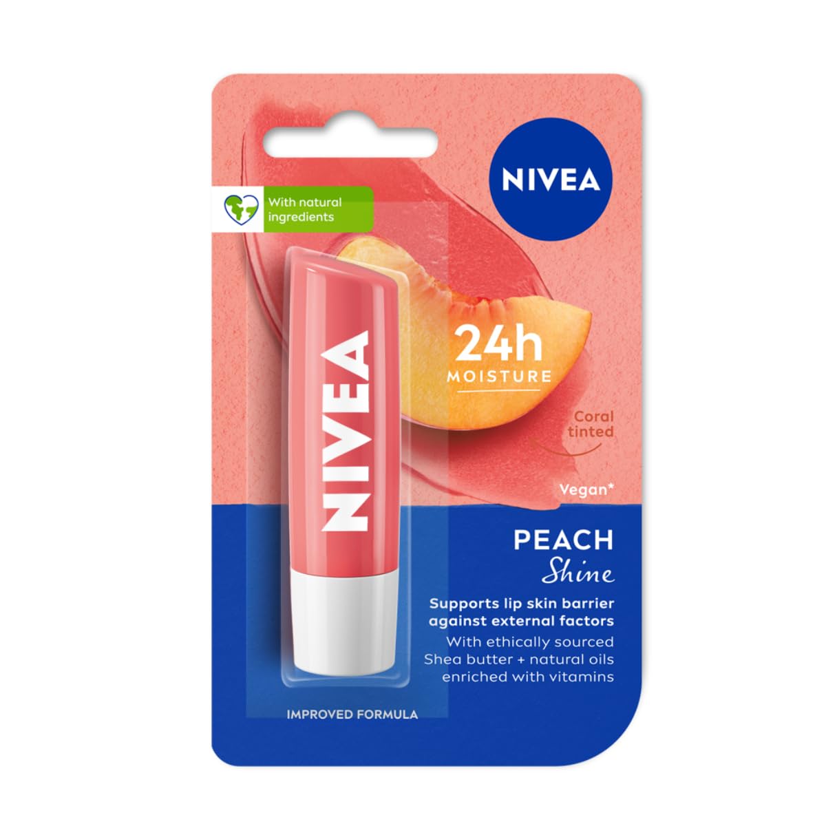 Nivea Peach Shine Lip Balm 4.8 GRAM